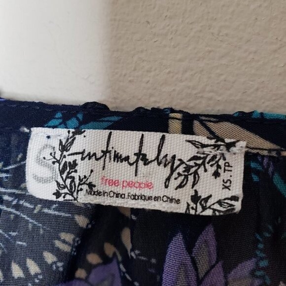 FREE PEOPLE Sheer Navy Floral Leotard - Picture 3 of 3